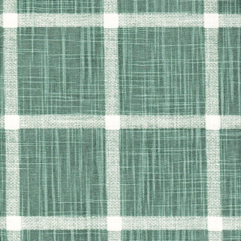 Gathered Bedskirt in Modern Farmhouse Abbot Waterbury Spa Green Windowpane Plaid