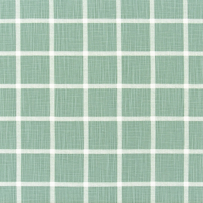 Gathered Bedskirt in Modern Farmhouse Abbot Waterbury Spa Green Windowpane Plaid