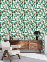 Stylish Green Leaves Wallpaper Chic