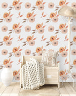 Pastel Flowers on Light Background Wallpaper