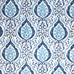 Rod Pocket Curtain Panels Pair in Alahambra Sapphire Blue Damask Medallion