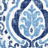 Rod Pocket Curtain Panels Pair in Alahambra Sapphire Blue Damask Medallion