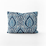 Decorative Pillows in Alahambra Sapphire Blue Damask Medallion