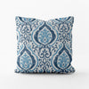 Decorative Pillows in Alahambra Sapphire Blue Damask Medallion
