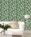 Modish Beige Wallpaper with Leaves Tasteful