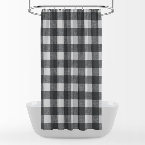 Shower Curtain in Anderson Black Buffalo Check Plaid
