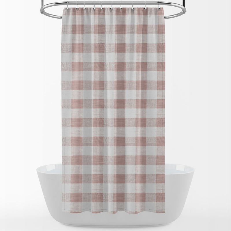 Shower Curtain in Anderson Blush Buffalo Check Plaid