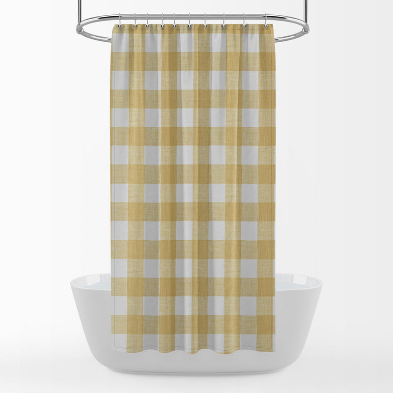 Shower Curtain in Anderson Brazilian Yellow Buffalo Check Plaid