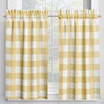 Tailored Tier Curtains in Anderson Brazilian Yellow Buffalo Check Plaid