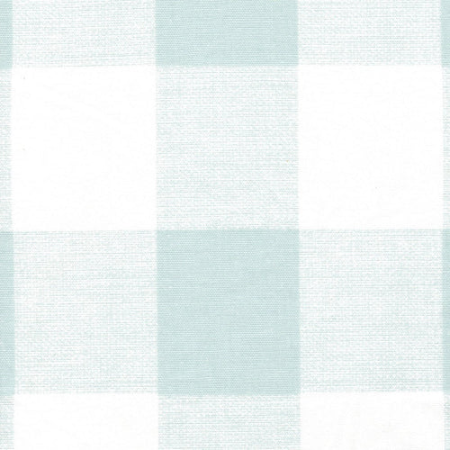 Tailored Tier Cafe Curtain Panels Pair in Anderson Snowy Pale Blue-Green Buffalo Check Plaid