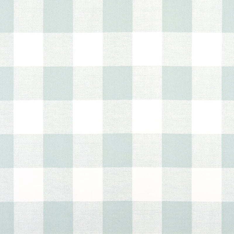 Gathered Bedskirt in Anderson Snowy Pale Blue-Green Buffalo Check Plaid