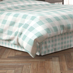 Tailored Bedskirt in Anderson Snowy Pale Blue-Green Buffalo Check Plaid