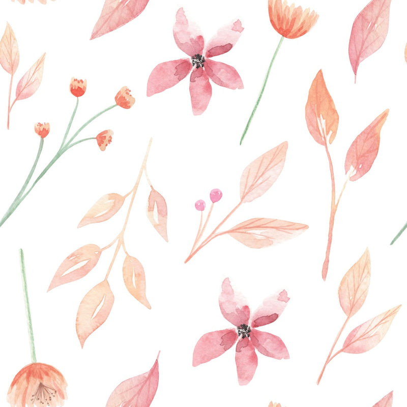 Contemporary Watercolor Wildflowers Wallpaper Fashionable