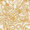 Gold Flowers on Beige Background Wallpaper