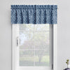 Tailored Valance in Avila Prussian Blue Farmhouse Floral Lattice