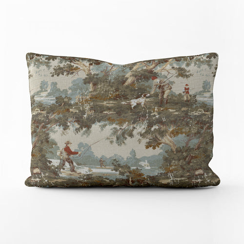Decorative Pillows in Avondale Vintage Sportsman Toile