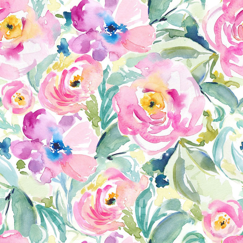 Watercolor Summer Flowers Wallpaper