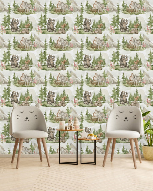 Forest with Animals Wallpaper