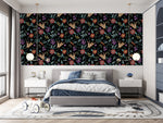 Contemporary Hares and Flowers Wallpaper