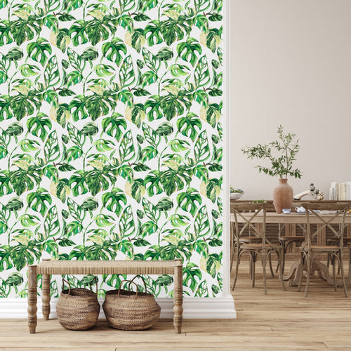 Elegant Green Monstera Wallpaper