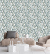 Voguish Dark Blue Leaves Wallpaper Chic