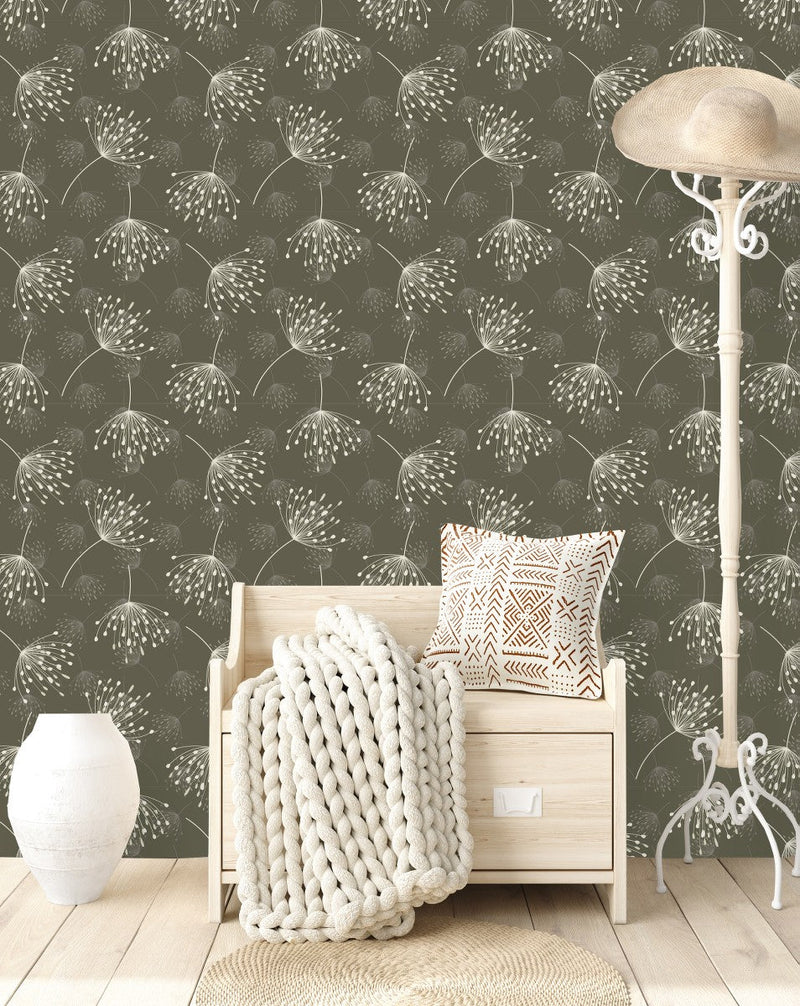 Stylish Brown Botanical Wallpaper Tasteful