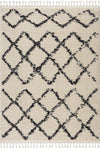 Wallagrass Beige/Black Trellis Tassel Shag