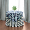 Round Tablecloth in Cottage Navy Blue Stripe