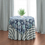 Round Tablecloth in Cottage Navy Blue Stripe