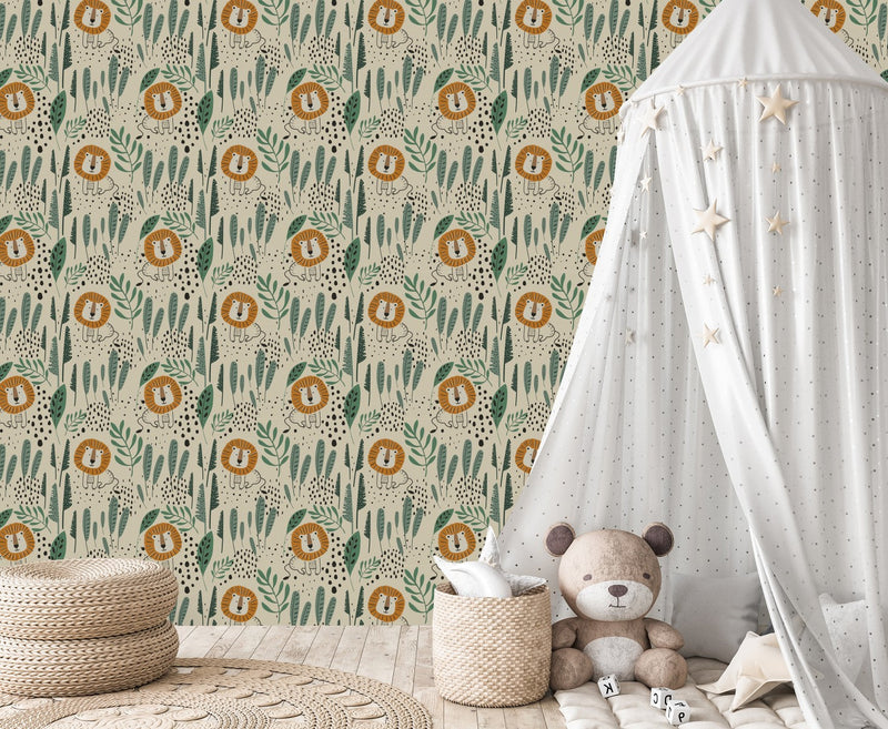 Voguish Lions Wallpaper Chic