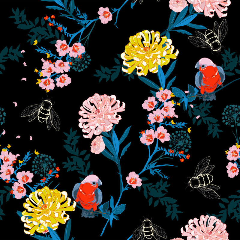 Birds and Flowers Wallpaper