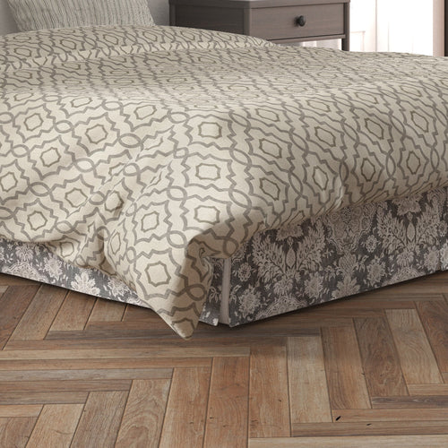 Tailored Bedskirt in Belmont Metal Gray Floral Damask