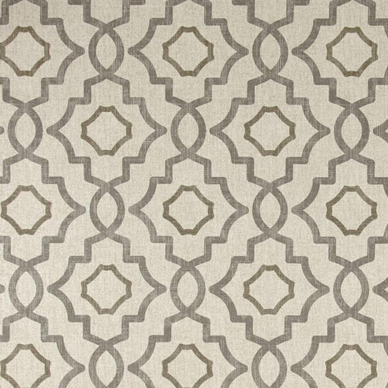 Shower Curtain in Talbot Metal Gray Lattice Medallion