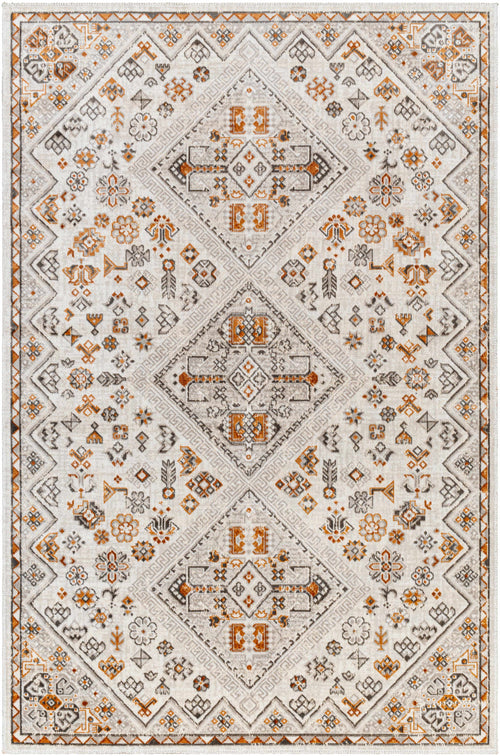 Meja Cream & Rust Washable Area Rug