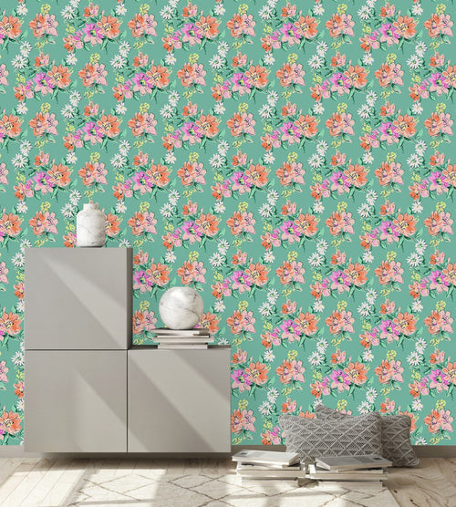 Fashionable Hand Drawn Floral Wallpaper Smart
