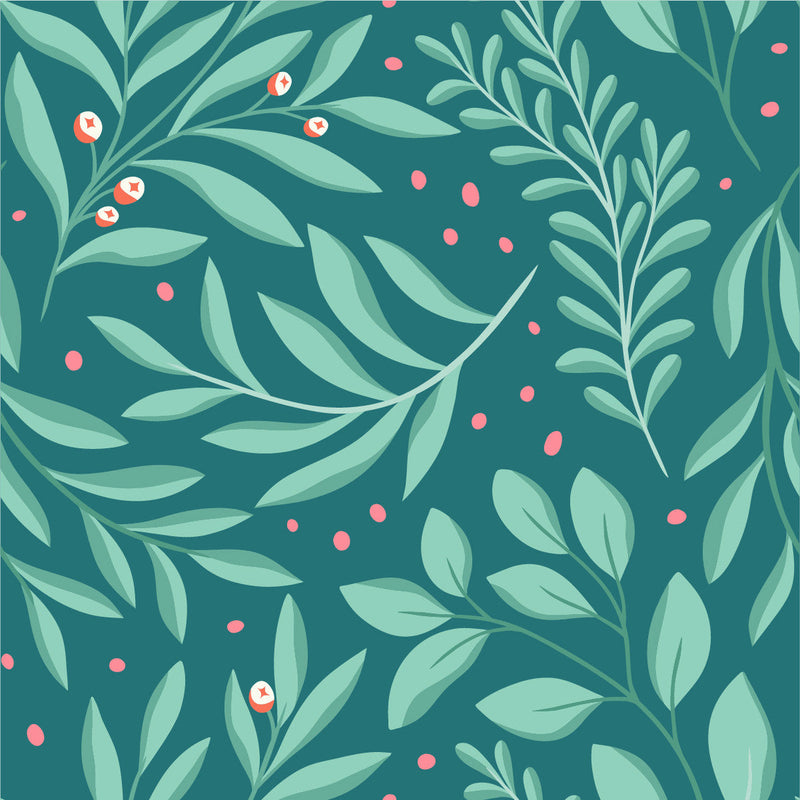 Light Green Wallpaper with Leaves