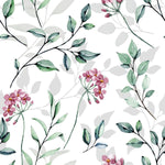 Wildflowers on White Wallpaper