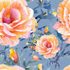Blue Wallpaper with Roses