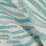 Shower Curtain in Babur Cancun Blue Watercolor Wavy Stripe