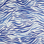 Gathered Bedskirt in Babur Commodore Blue Watercolor Wavy Stripe