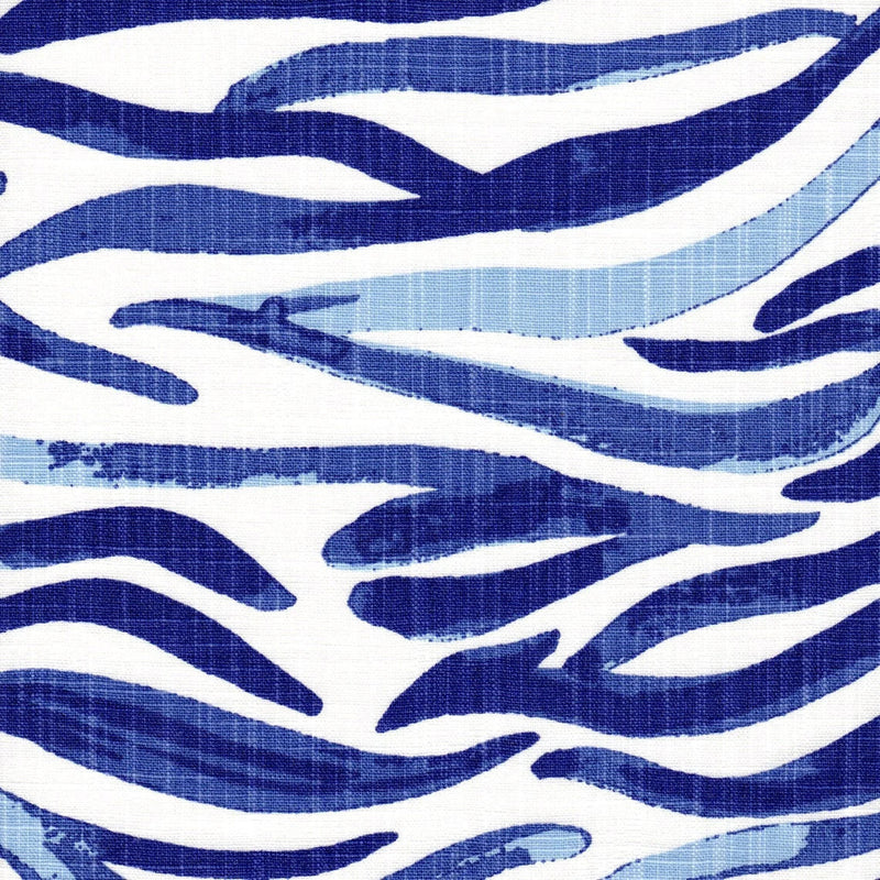 Shower Curtain in Babur Commodore Blue Watercolor Wavy Stripe