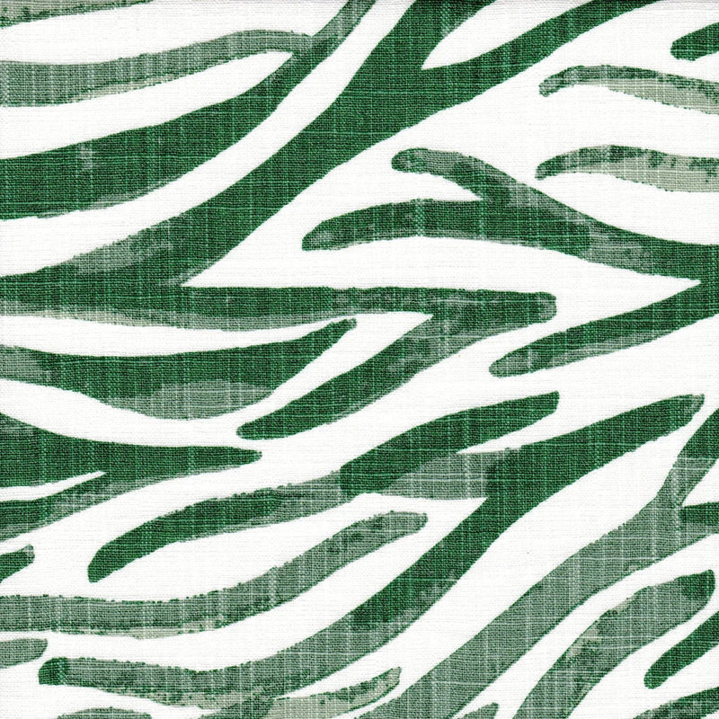 Shower Curtain in Babur Fairway Green Watercolor Wavy Stripe