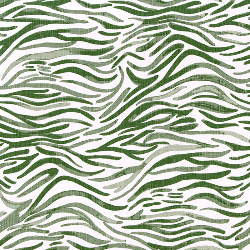 Shower Curtain in Babur Fairway Green Watercolor Wavy Stripe
