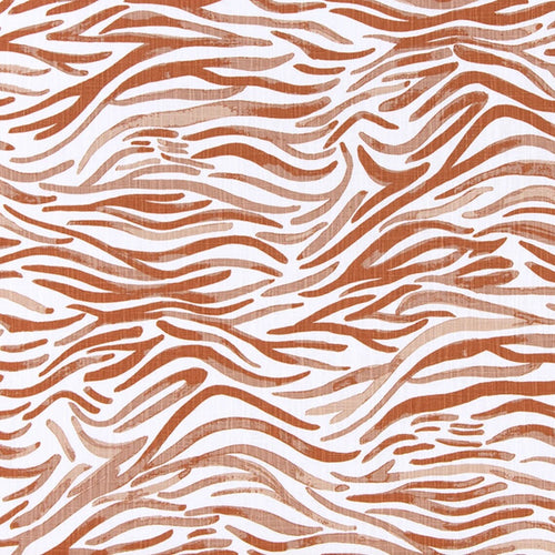 Gathered Bedskirt in Babur Potters Wheel Terracotta Brown Watercolor Wavy Stripe