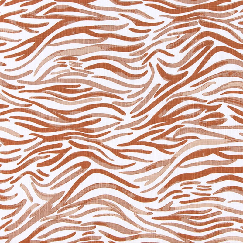 Shower Curtain in Babur Potters Wheel Terracotta Brown Watercolor Wavy Stripe