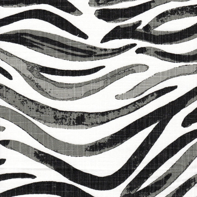 Shower Curtain in Babur Raven Black Watercolor Wavy Stripe