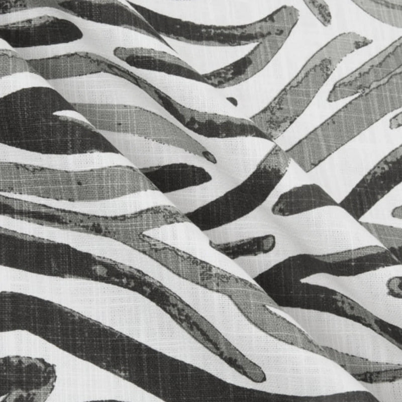 Shower Curtain in Babur Raven Black Watercolor Wavy Stripe