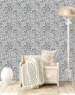 Pink Wallpaper with Wiildflowers