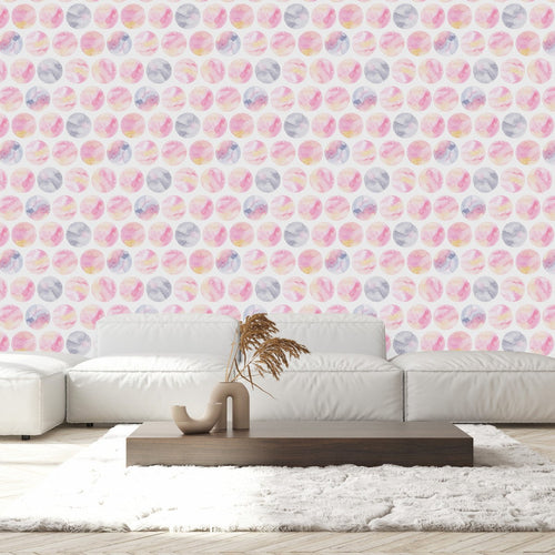 Watercolor Pink Circles Wallpaper