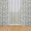 Rod Pocket Curtains in Belmont Mist Pale Gray Floral Damask